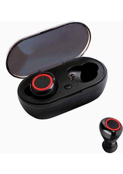 Y50 Tws2 Bluetooth Kulaklık Mini Taşınabilir 5.0 Siyah Kırmızı (Yurt Dışından)