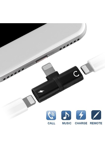 iPhone 7 Plus 8 Plus x Için Mini Lightning Iki Portlu Ayrıcı Adaptör (Yurt Dışından)