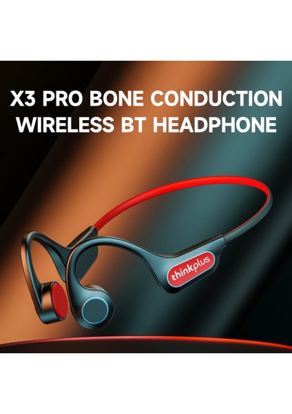 Lenovo Thinkplus X3 Pro Kemik Iletimli Kablosuz Bt5.3 Ergonomik IP56 Suya Dalı Siyah Kulaklık (Yurt Dışından)