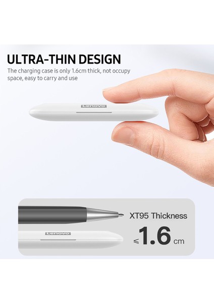 Lenovo XT95 Kablosuz Kulaklık Yarı Iç Kulaklık Siyah Uzunömürlü Bt5.0 (Yurt Dışından) fiyatları