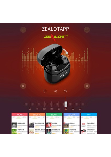 Zealot T4 Pembe Tws Kulaklıkları Bluetooth 5.0 300MAH Şarj Kutusu (Yurt Dışından)