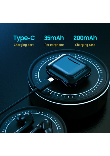 L11 Gerçek Kablosuz Kulak Içi Kulaklık Bt5.1 Akıllı Dokunmatik Çift Gürültü Iptali Hıfı Stereo (Yurt Dışından)