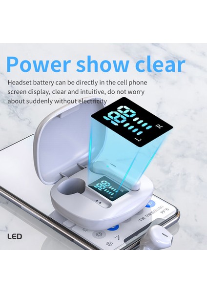 JS36 Bluetooth 5.1 Tws Kulaklık Dokunmatik Kontrol 500MAH Şarj Kutusu (Yurt Dışından)