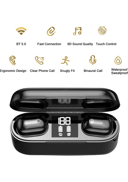 Gerçek Kablosuz Bluetooth 5.0 Dokunmatik Kontrollü Kulaklık (Yurt Dışından)