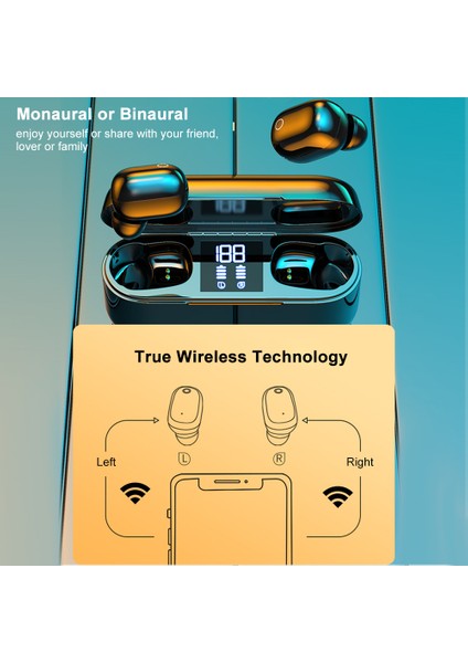Gerçek Kablosuz Bluetooth 5.0 Dokunmatik Kontrollü Kulaklık (Yurt Dışından)