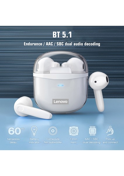 Lenovo XT96 Gerçek Kablosuz Kulaklık Bt 5.1 Dokunmatik Kontrol (Yurt Dışından)