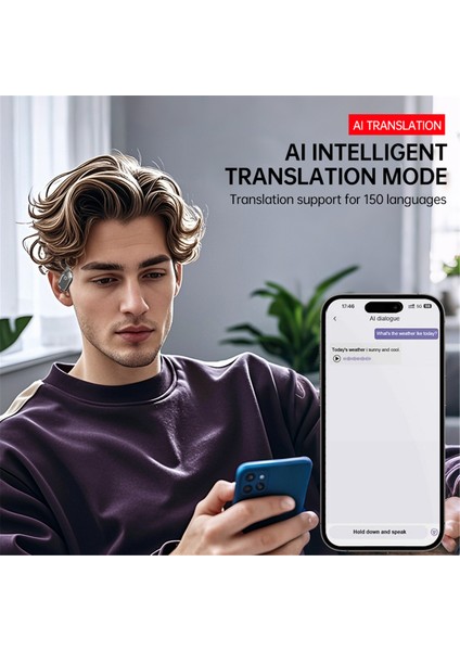 XG99 Aı Çeviri Bluetooth Kulaklıkları Ultra Uzun Pil Ömrü 138 Dil Gerçek Zamanlı Çeviri (Yurt Dışından)