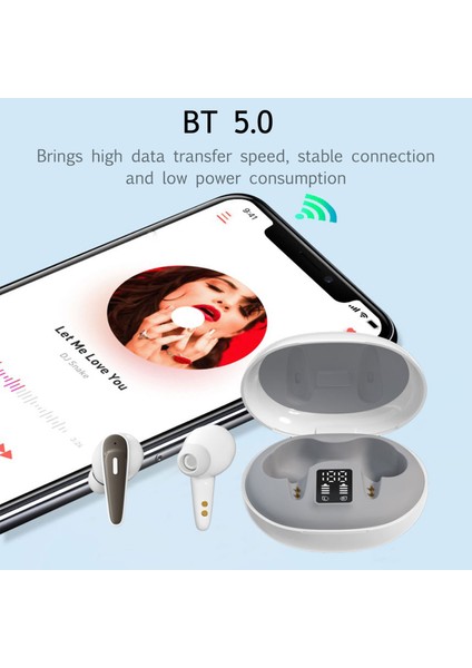 A5 Tws Kulaklık Bluetooth V5.0 Kablosuz Kulaklıklar Hifi LED Ekranlı (Yurt Dışından)