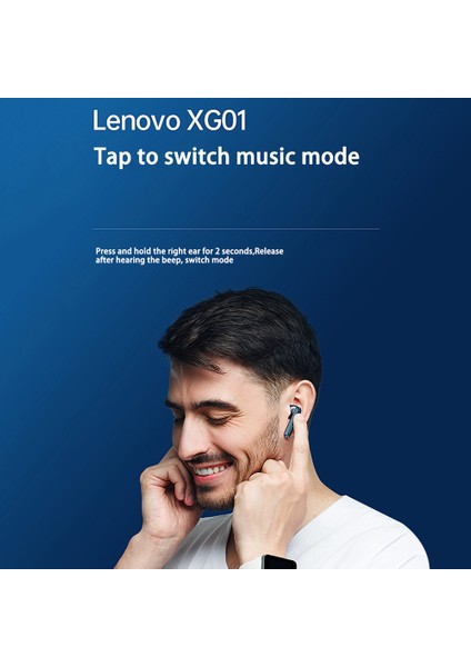 Lenovo XG01 Tws Kablosuz Oyun Kulaklığı Hifi Sesli Dahili Mikrofonlu Gri (Yurt Dışından)