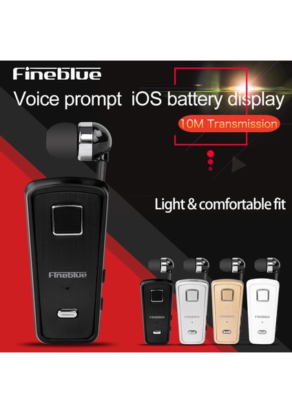 Fineblue F980 Kablosu Geri Çekilebilir Takılabilir Bluetooth Kulaklıklar El Serbest (Yurt Dışından)