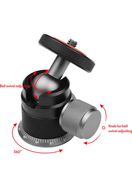 Alüminyum Alüvyon Tripod Top Başlığı 360° Dönebilen 180° Sallanan (Yurt Dışından)