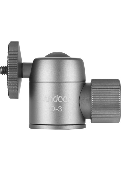 D-3 Mini Tripod Topu Başlığı Akıllı Telefonlar, Kameralar, Dslr Için Alüminyum Alöjü 360° Dönebilen Maksimum 3 kg Yük Taşıma Kapasiteli (Yurt Dışından)