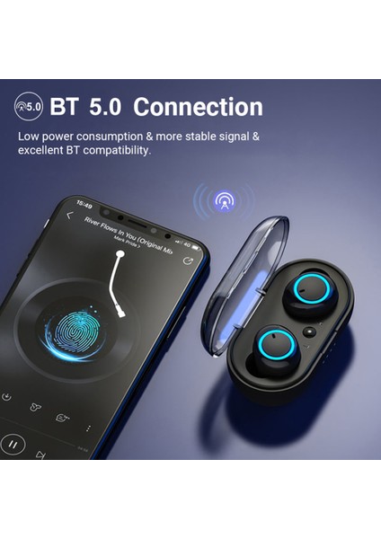 Tws Kablosuz Kulaklıklar Bt 5.0 Ipx6 Suya Dalı Düşük Gecikmeli Siyah Gümüş (Yurt Dışından) modelleri