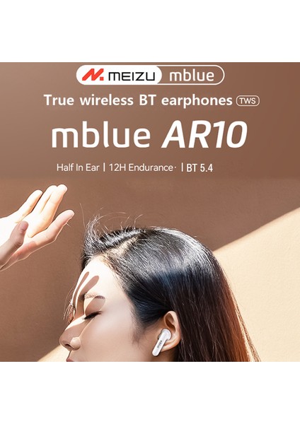 Mblue AR10 Gerçek Kablosuz Kulaklıklar Bt 5.4 Gürültü Eleyici (Yurt Dışından)