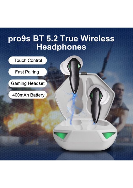 PRO9S Bt 5.2 Gerçek Kablosuz Kulaklık Dokunmatik Kontrol Hızlı Eşleşme (Yurt Dışından)