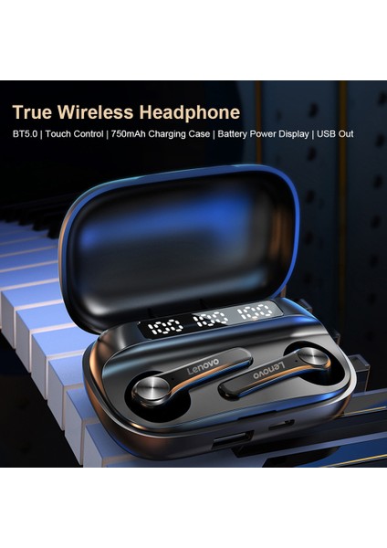Lenovo QT81 Tws Kulaklıkları Bluetooth 5.0 Dokunmatik Kontrollü Terlenmeye Dalı (Yurt Dışından)