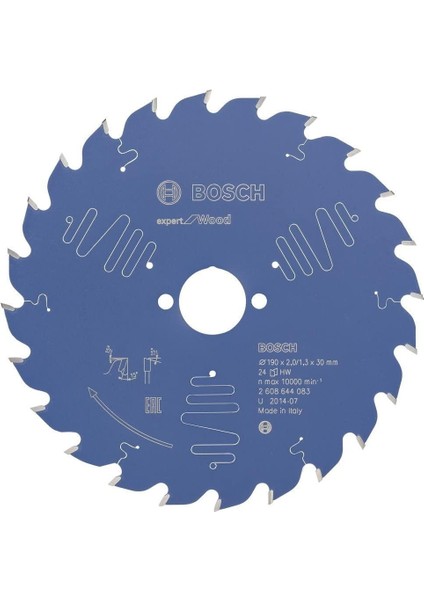 Dairesel Testere Bıçağı Expert Için Ahşap, 190 x 30 x 2 Mm, Diş Sayısı 24, 1 Adet, 2608644083