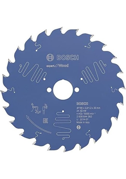 Dairesel Testere Bıçağı Expert Için Ahşap, 190 x 30 x 2 Mm, Diş Sayısı 24, 1 Adet, 2608644083