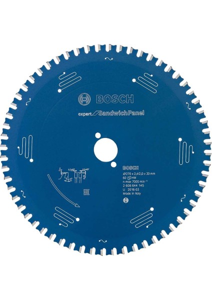 Dairesel Testere Bıçağı Expert Sandviç Panel Için, 270 x 30 x 2,4 Mm, Diş Sayısı 60, 1 Adet, 2608644145
