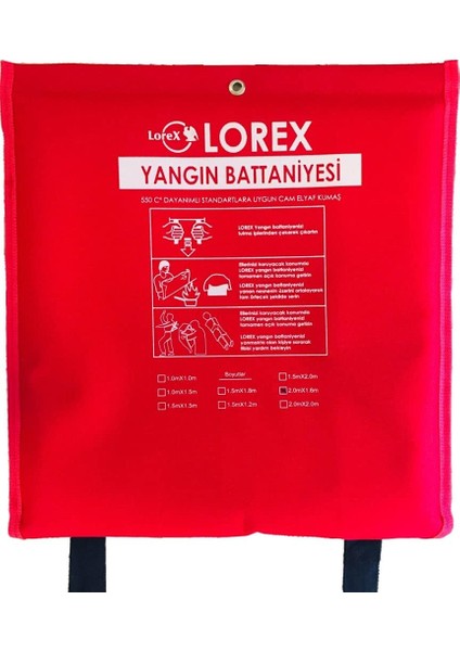 LR-FB2016C Çantalı 200CM x 160CM Yangın Battaniyesi