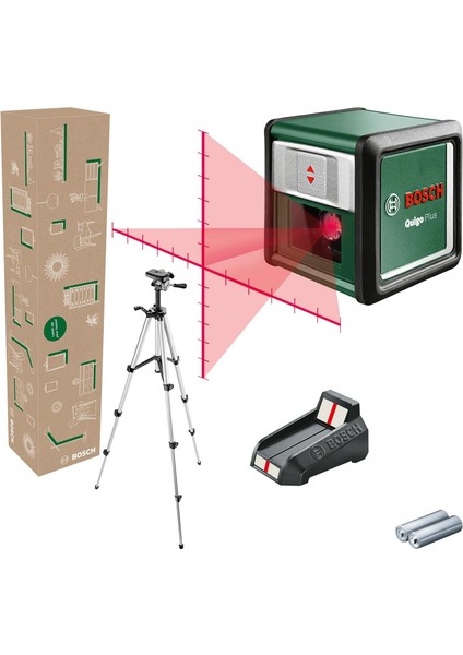Home & Garden Quigo Plus Çizgi Lazer +Tripod (Çalışma Alanı: 7m, Geri Dönüştürülmüş Karton Kutu)