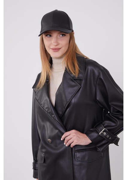 Siyah Kruvaze Yaka Deri Ceket modelleri