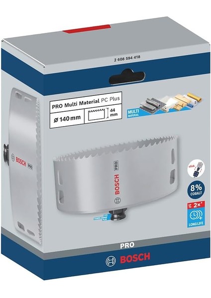 1x Pro Multi Material Power Change Plus Delik Açma Testeresi (Yumuşak Ahşap, Alçıpan, Ø 140 Mm, Professional Aksesuar Döner Matkap/vidalamalar, Darbeli Matkap/vidalama)