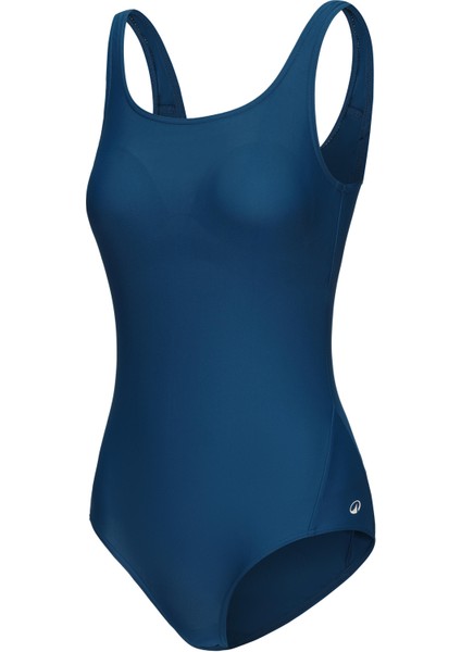 Nabaiji kadın u kesim sırt detaylı mayo - mavi - heva