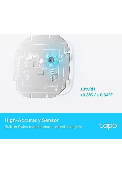 Tapo T315, Ücretsiz Veri Depolama, LCD Ekran, Gerçek Zamanlı Bildirimler, Pil Dahildir, Alexa ve Google Home ile Çalışır, Tapo Hub Gereklidir Ayrıca Satılır, Akıllı Sıcaklık ve Nem Monitörü