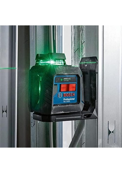 Professional Gll 2-20 G Çizgi Lazer (20M Çalışma Alanı, 4 x Aa Pil, Ip 64 Toza Karşı Koruma Sistemi, Yeşil Lazer, LB10 Tutucu, DK10 Tavan Klipsi, Takım Çantası)