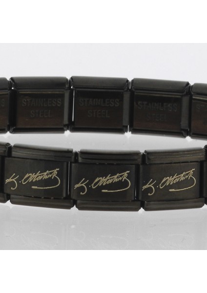 K. Atatürk İmzalı İtalyan Charm Unisex Çelik Bileklik 18cm scb54 fiyatları