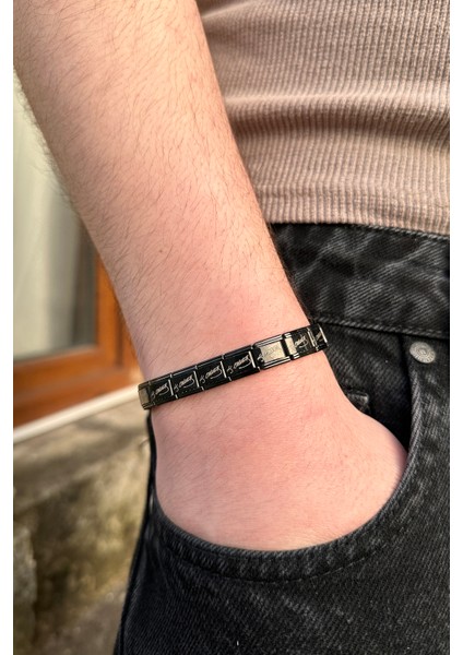 K. Atatürk İmzalı İtalyan Charm Unisex Çelik Bileklik 18cm scb54 modelleri