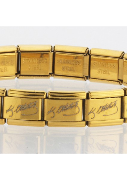 K. Atatürk İmzalı İtalyan Charm Unisex Çelik Bileklik 18cm scb54 fiyatları