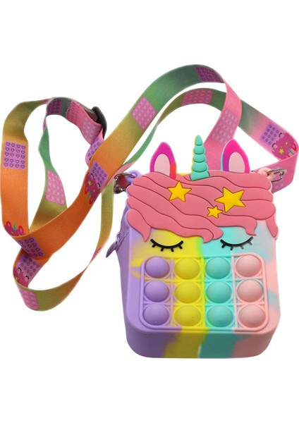 N Tarzı Kawaii Unicorn Pop Fidget Oyuncak Gökkuşağı Noel Baba Bozuk Para Cüzdanı Çanta Cüzdan Silika Basit Dimple Oyuncak Noel Için Kızlar Için (Yurt Dışından)