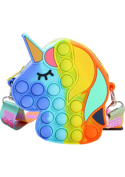 N Tarzı Kawaii Unicorn Pop Fidget Oyuncak Gökkuşağı Noel Baba Bozuk Para Cüzdanı Çanta Cüzdan Silika Basit Dimple Oyuncak Noel Için Kızlar Için (Yurt Dışından)