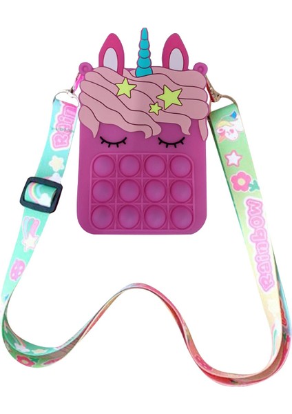 T Stili Kawaii Unicorn Pop Fidget Oyuncak Gökkuşağı Noel Baba Bozuk Para Cüzdanı Çanta Cüzdan Silika Basit Dimple Oyuncak Noel Için Kızlar Için (Yurt Dışından)