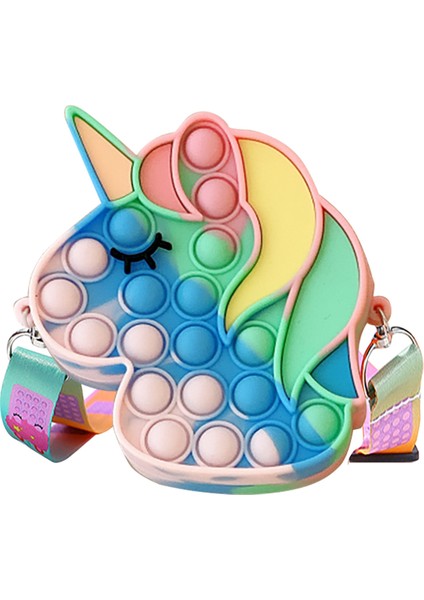 J Tarzı Kawaii Unicorn Pop Fidget Oyuncak Gökkuşağı Noel Baba Bozuk Para Cüzdanı Çanta Cüzdan Silika Basit Dimple Oyuncak Noel Için Kızlar Için (Yurt Dışından)