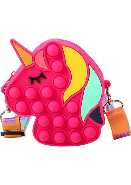 G Tarzı Kawaii Unicorn Pop Fidget Oyuncak Gökkuşağı Noel Baba Bozuk Para Cüzdanı Çanta Cüzdan Silika Basit Dimple Oyuncak Noel Için Kızlar Için (Yurt Dışından)