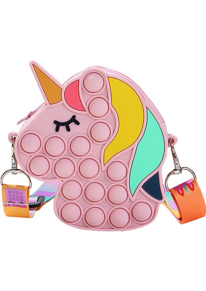 H Tarzı Kawaii Unicorn Pop Fidget Oyuncak Gökkuşağı Noel Baba Bozuk Para Cüzdanı Çanta Cüzdan Silika Basit Dimple Oyuncak Noel Için Kızlar Için (Yurt Dışından)
