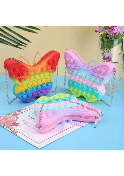 F6-Fx Stili Moda Patlatarak Itin Fırlatma Balon Oyuncakları Gökkuşağı Unicorn Kelebek Kawaldren Cüzdan Messenger Çanta Renkli Basit Dimple Fidget Oyuncaklar (Yurt Dışından)