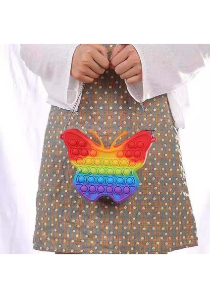 F6-Fx Stili Moda Patlatarak Itin Fırlatma Balon Oyuncakları Gökkuşağı Unicorn Kelebek Kawaldren Cüzdan Messenger Çanta Renkli Basit Dimple Fidget Oyuncaklar (Yurt Dışından)