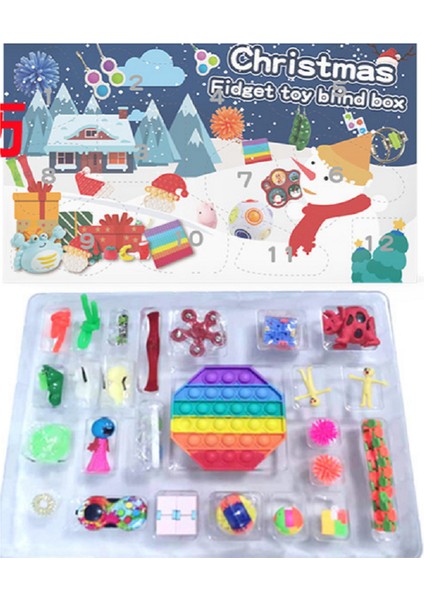 ST010-2 Stili Advent Takvimi Oyuncak Seti Noel Geri Sayım Takvimi Duyusal Oyuncaklar Parmak Oyuncağı Geri Sayım Hediyesi Çocuklar Için Yenilikçi Hediyeler (Yurt Dışından)