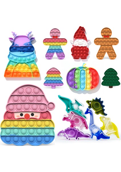 Stili Temizle Christmas Serisi Patlayan Fidget Oyuncaklar Basit Dimple Dinozor Silikon Eğitim Oyuncakları Çocuklar Için Halloween Hediyeleri (Yurt Dışından) fiyatları