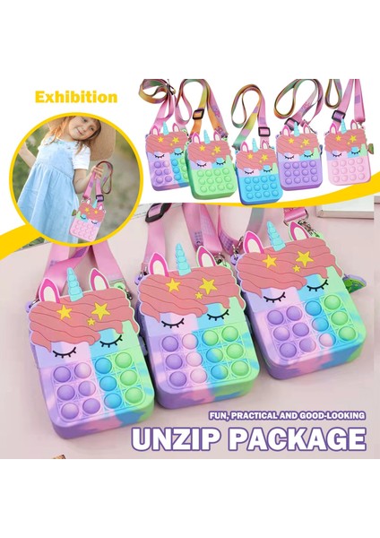 B Tarzı Yeni Fidget Oyuncakları Unicorn Basit Dimple Çanta Itici Balon Antistres Çocuk Oyuncağı Pops Its Anahtarlık Cüzdan - (Yurt Dışından)