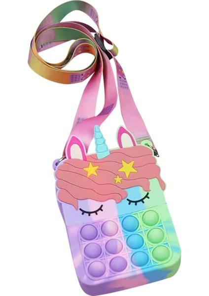 B Tarzı Yeni Fidget Oyuncakları Unicorn Basit Dimple Çanta Itici Balon Antistres Çocuk Oyuncağı Pops Its Anahtarlık Cüzdan - (Yurt Dışından)