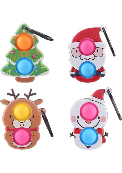 Noel Baba Tarzı Yılbaşı Ağacı Fidget Basit Dimple Sevimli Noel Baba Itme Kabarcık Antistres El Sıkma Yetişkin Çocuk Duyusal Oyuncaklar (Yurt Dışından)
