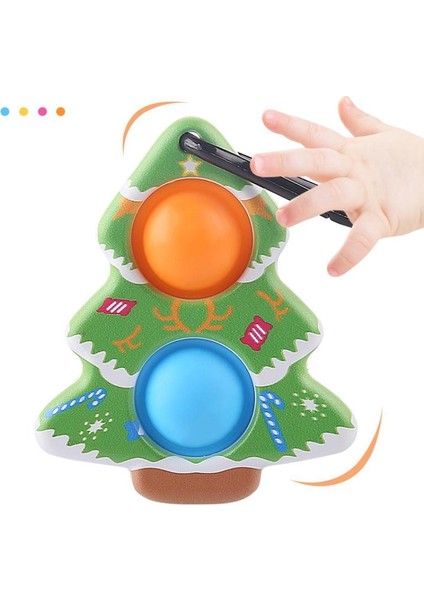 Noel Baba Tarzı Yılbaşı Ağacı Fidget Basit Dimple Sevimli Noel Baba Itme Kabarcık Antistres El Sıkma Yetişkin Çocuk Duyusal Oyuncaklar (Yurt Dışından)
