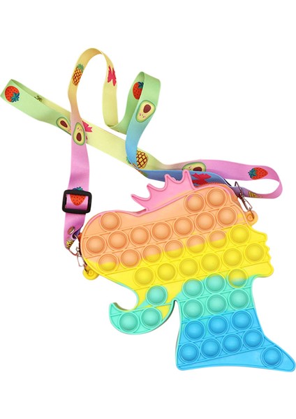 M Tarzı Kawaii Unicorn Pop Fidget Oyuncak Gökkuşağı Noel Baba Bozuk Para Cüzdanı Çanta Cüzdan Silika Basit Dimple Oyuncak Noel Için Kızlar Için (Yurt Dışından)