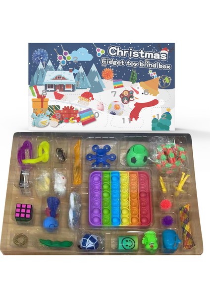 ST010S Stili Advent Takvimi Oyuncak Seti Noel Geri Sayım Takvimi Duyusal Oyuncaklar Parmak Oyuncağı Geri Sayım Hediyesi Çocuklar Için Yenilikçi Hediyeler (Yurt Dışından)