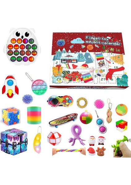 ST010S Stili Advent Takvimi Oyuncak Seti Noel Geri Sayım Takvimi Duyusal Oyuncaklar Parmak Oyuncağı Geri Sayım Hediyesi Çocuklar Için Yenilikçi Hediyeler (Yurt Dışından)